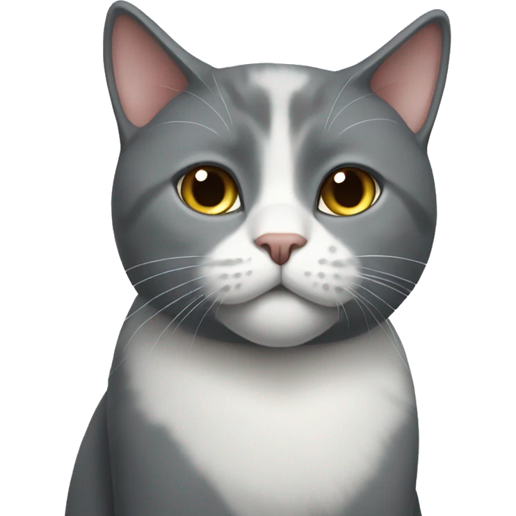 Grey tuxedo cat  emoji