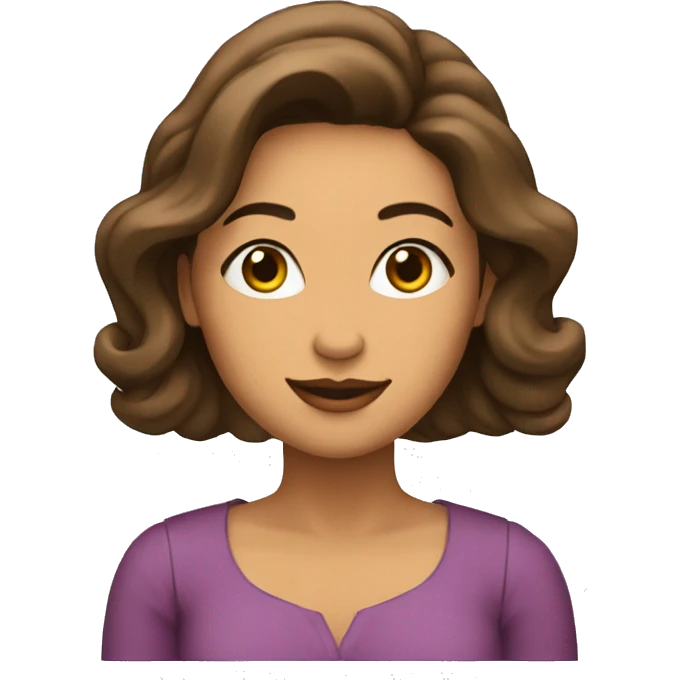 Mujer mona cabello ondulado largo emoji