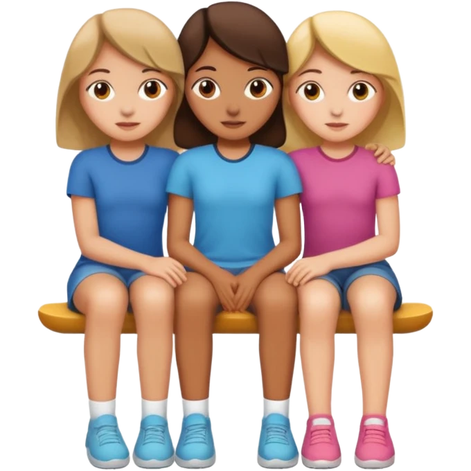 Mans head between 1 girls legs emoji