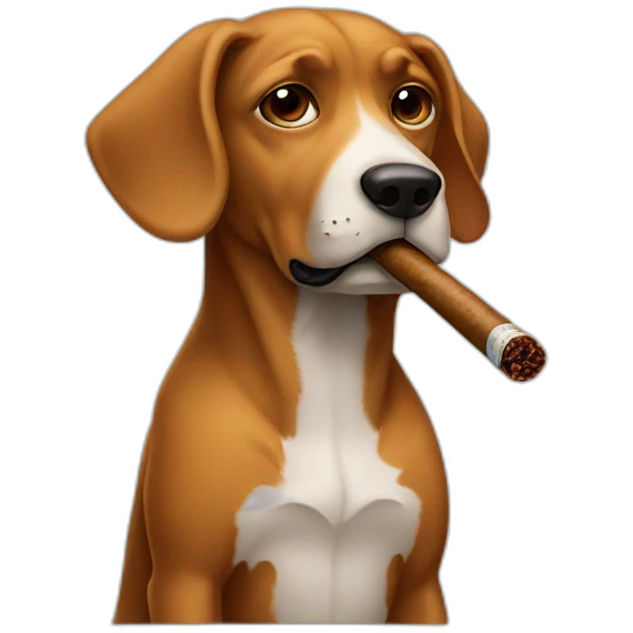 dog smoking cigar emoji