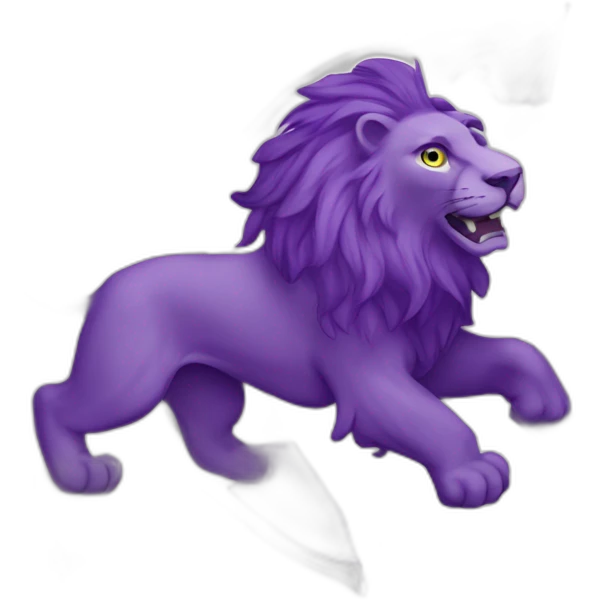rampant purple lion inside a white flag emoji