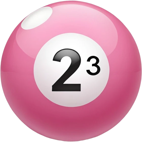 pink billiard ball with the number 23 inside a white circle emoji