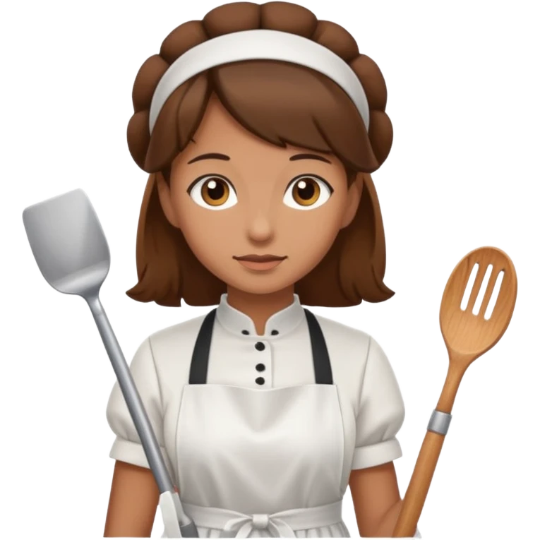 Maid with brown hair emoji