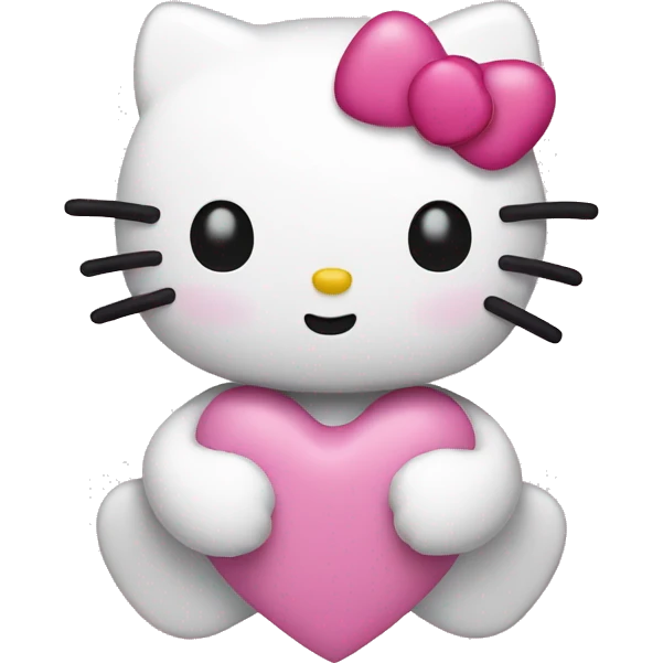 Hello kitty with pink hearts emoji