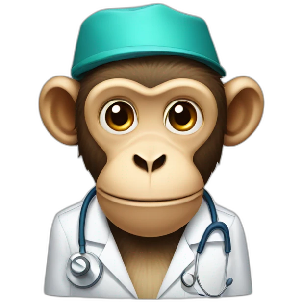 monkey head wearing a medical hat emoji