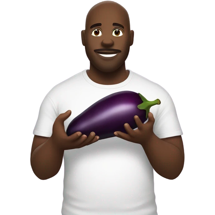 Big black guy eating an eggplant emoji