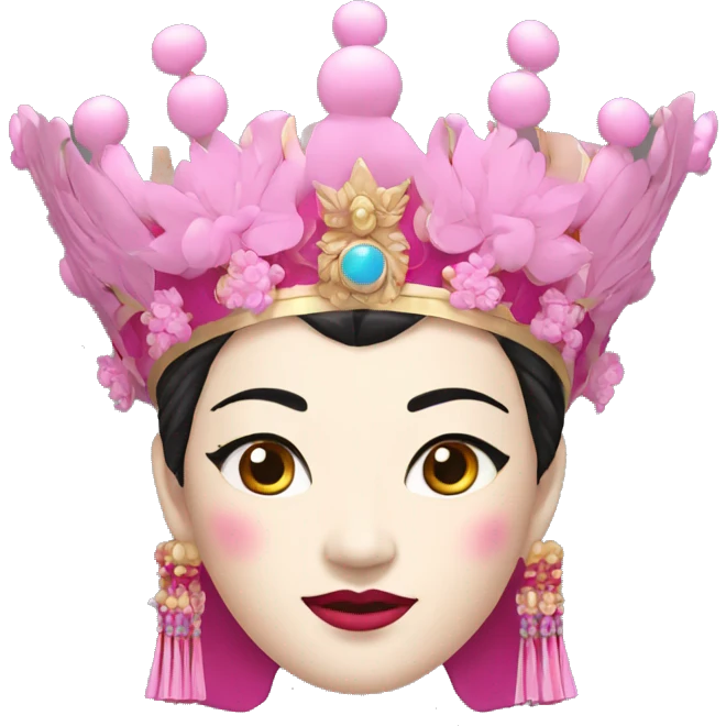 Pink Peking Opera Head Crown emoji