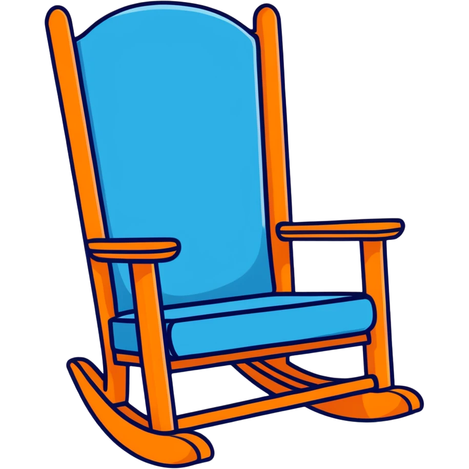 Blue rocking chair for nursery emoji