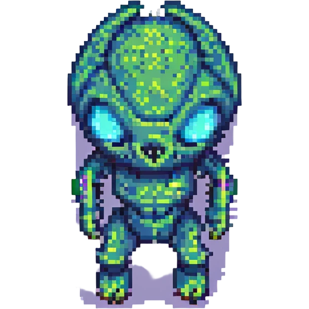 alien, pixel art style emoji
