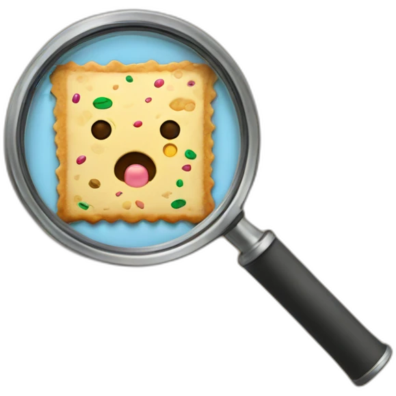 poptart looking through magnifying glass emoji