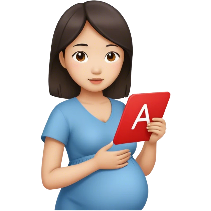 pregnant asian girl x red letter emoji
