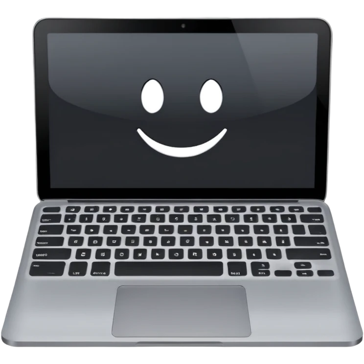 Laptop back screen with gray keyboard  emoji