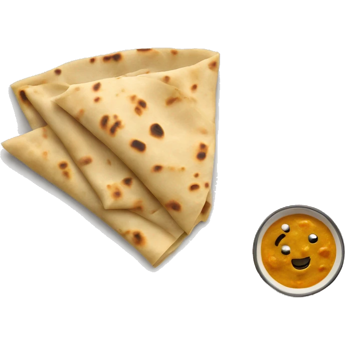 plate of chapati with paneer curry on the side emoji