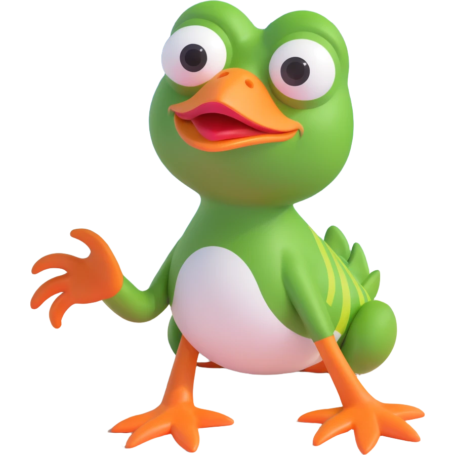 Pepe prie jūros 3D baltu fonu emoji