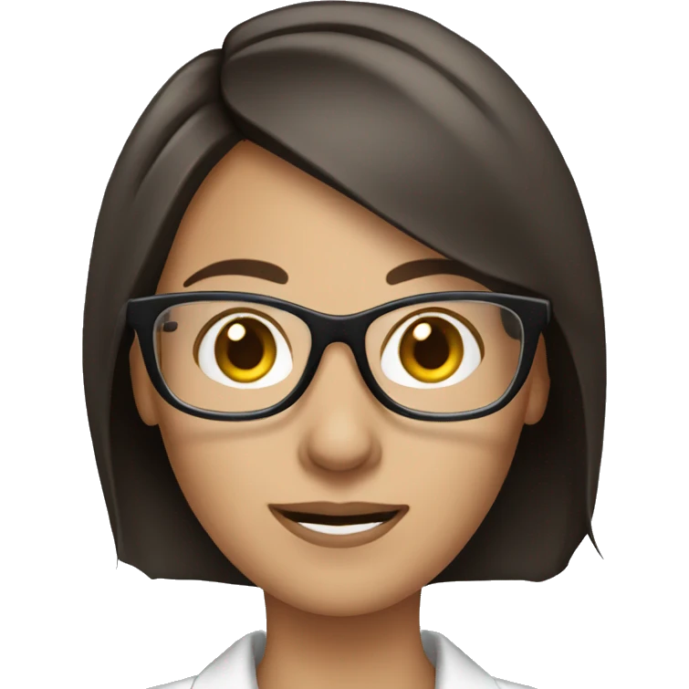 brunette call center woman with glasses emoji