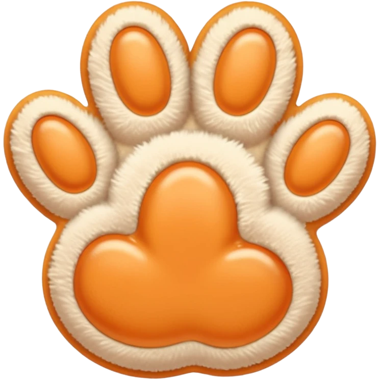 a very light pale pastel orange pawprint emoji