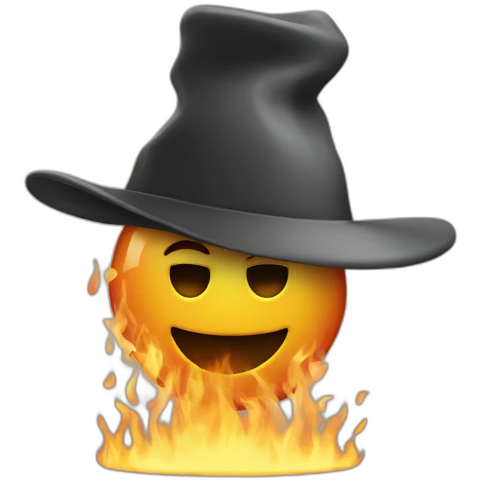 burning-dot-in-a-hat emoji