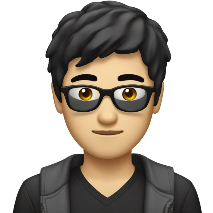 programmer, student, asian, black hair, black eyes, male, sunglasses,  emoji
