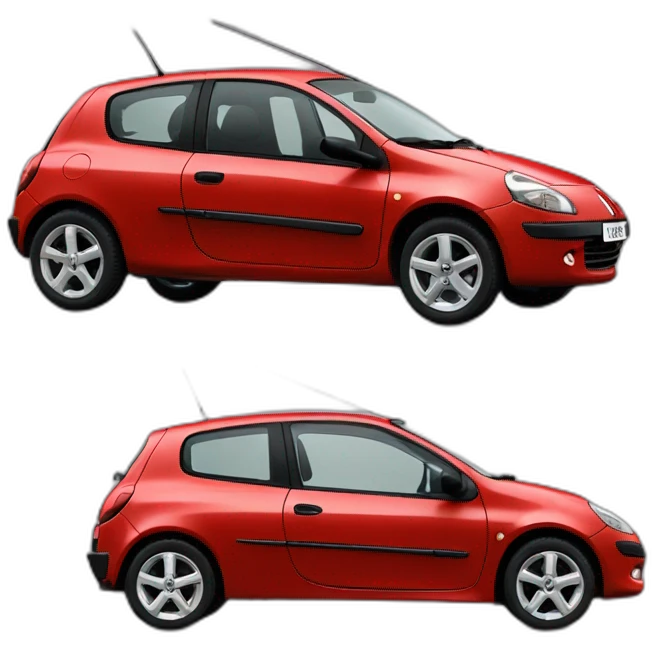 Renault clio red 2003 side view emoji