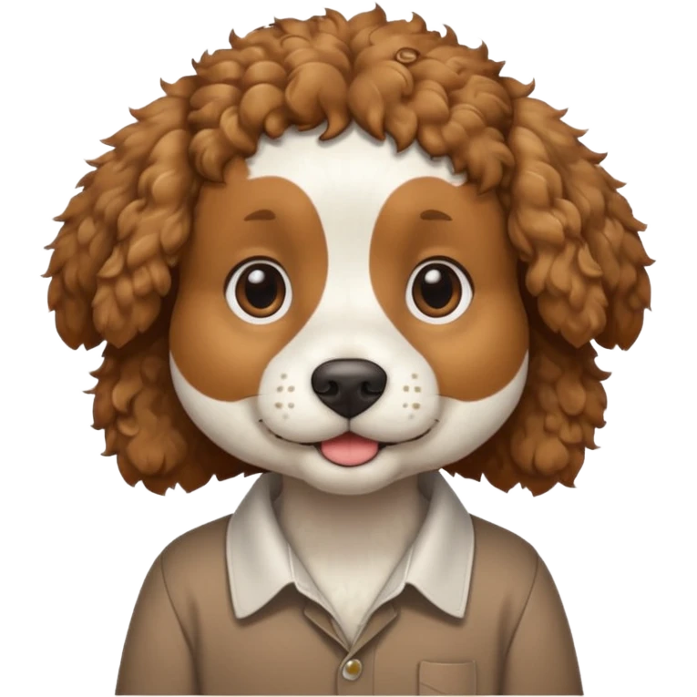 curly dog with shirt emoji