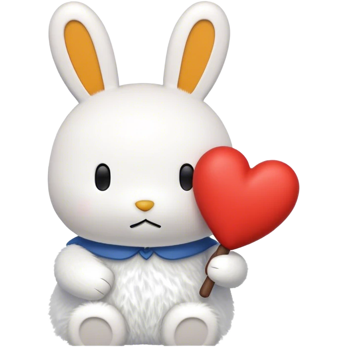 Miffy holding a heart emoji