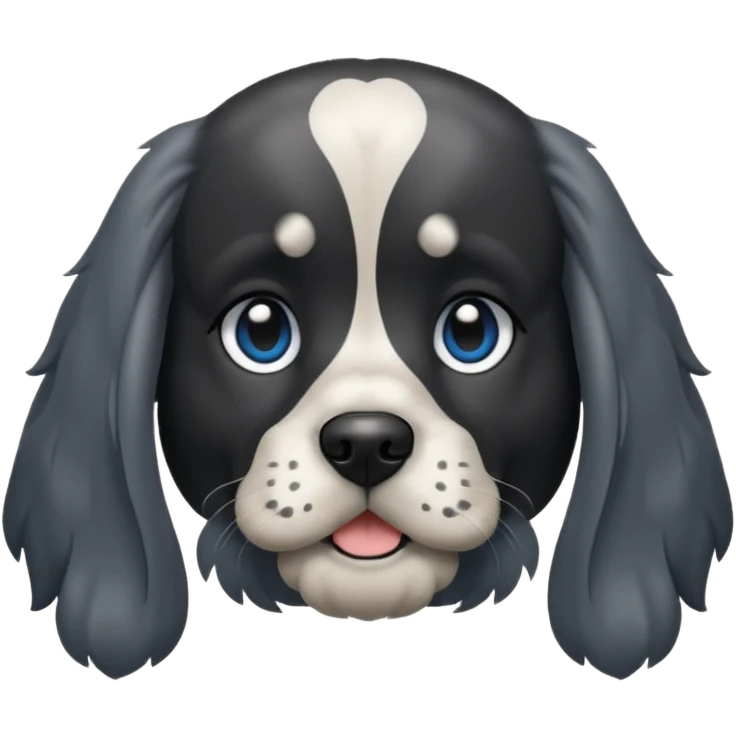 Blue eyed black and grey cocker spaniel  emoji