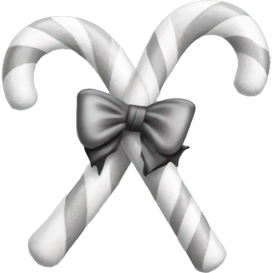 Light grey candy canes, with black bow on it emoji