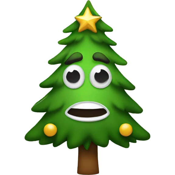 Christmas tree face emoji
