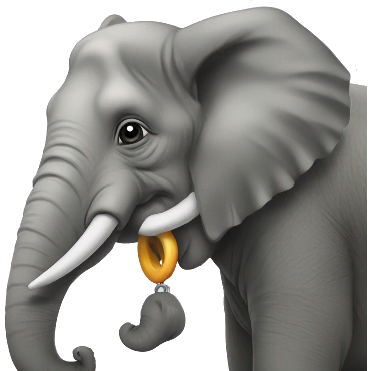 Elephant with a hoodi emoji