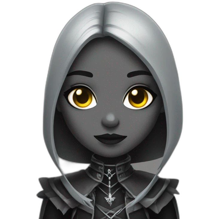 goth warlock girl grey skin emoji
