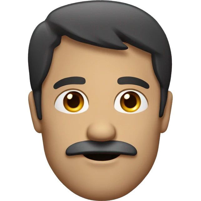 dark hair middle aged man with side bangs and small mustache under the nose smokes emoji