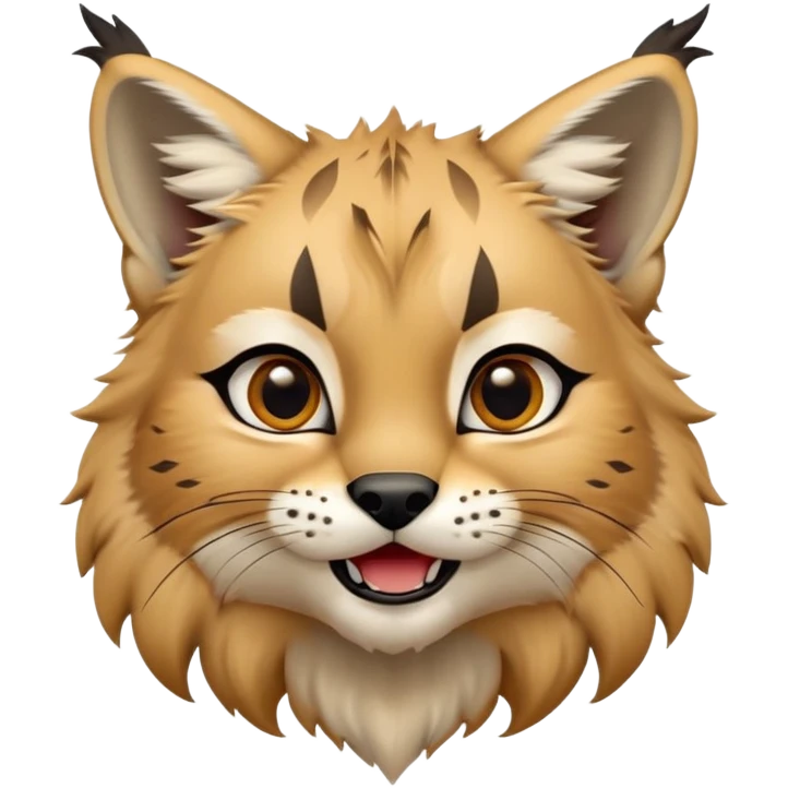 Cinematic-realistic cute-Lynx-Portrait-Emoji – Head tilted dramatically with an exaggeratedly amused expression, featuring a thick, tufted golden-brown coat with striking black ear tufts, wide, expressive amber eyes filled with playful disbelief. zoomed out to show shoulders emoji