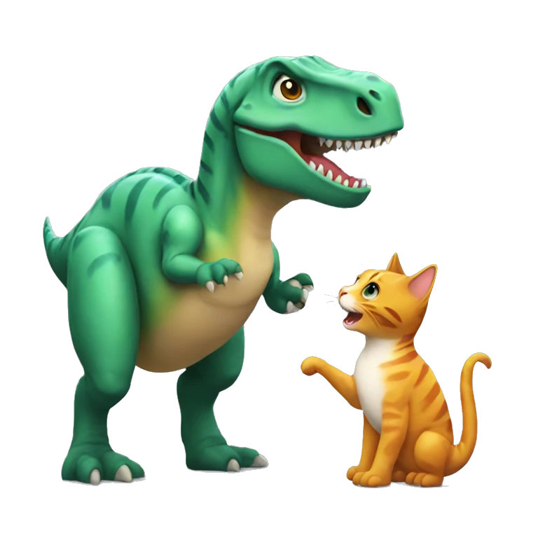 dinosaur holding a cat emoji