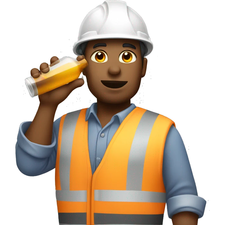 Construction worker drinking emoji