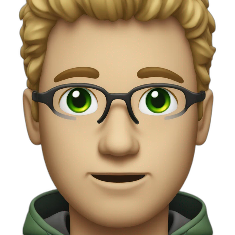IT guy with green eyes emoji