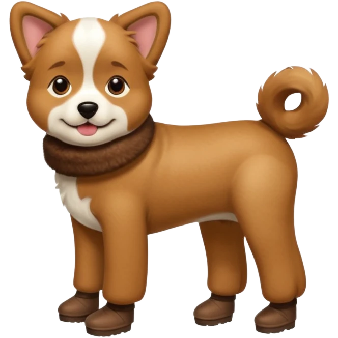 Dog wearing uggs emoji