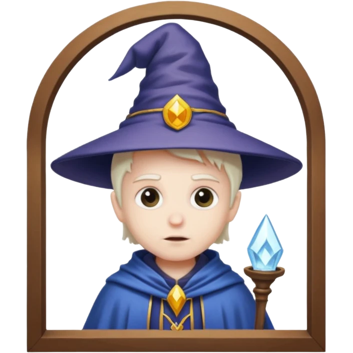 A tiny wizard looking out of a window  emoji