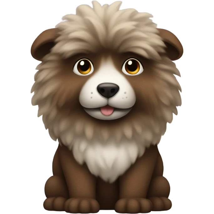 brown hear and cloud emoji