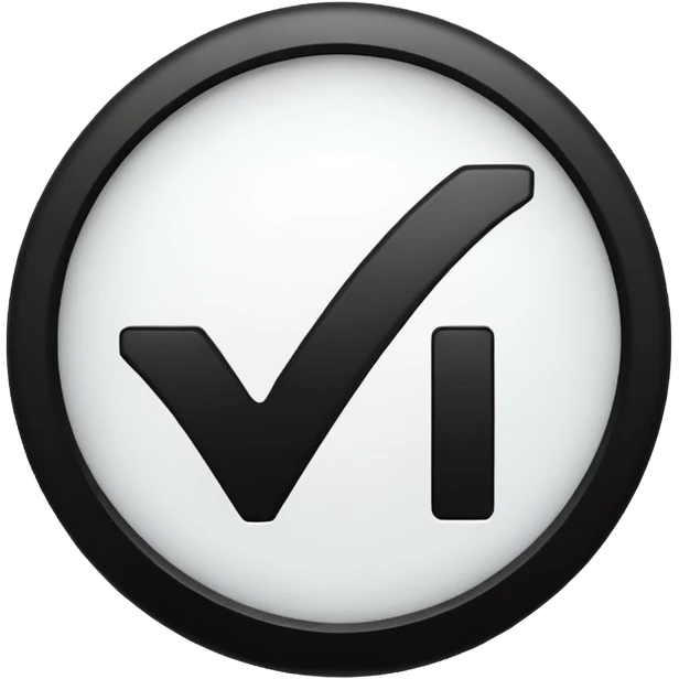 White circle with a black check mark on ir emoji