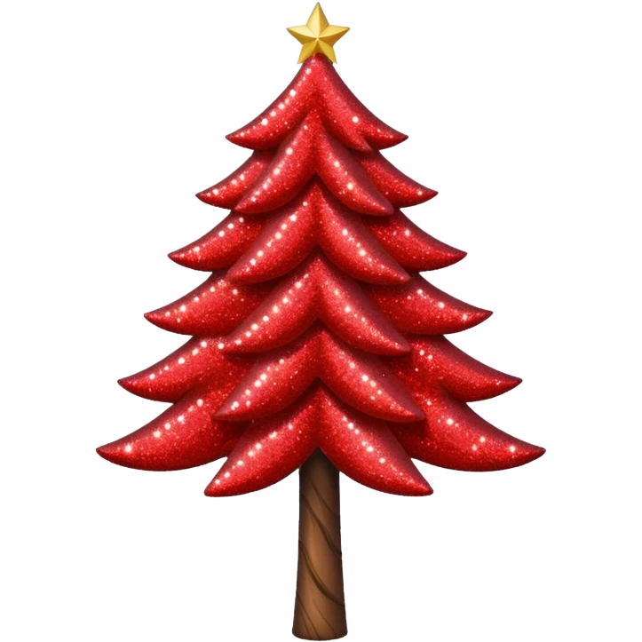 red glitter tree emoji