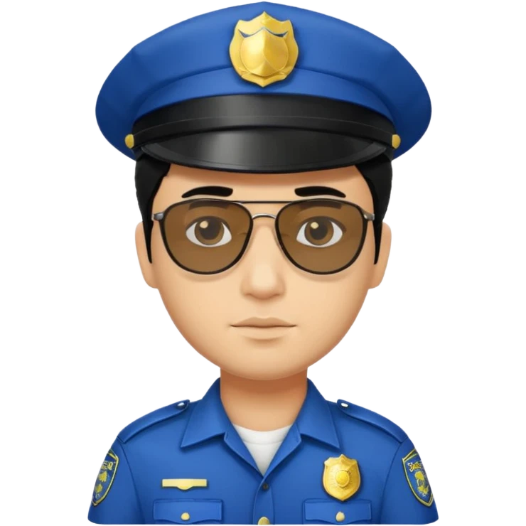 man police with hair style and hats and sun glasses emoji