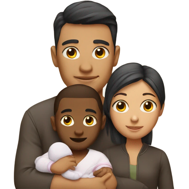 A couple with a baby  emoji