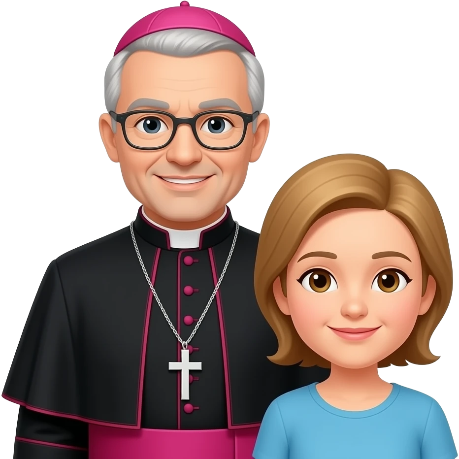 священник и один человек перед ним без розовой шапки emoji