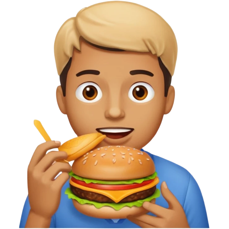 A man eating burger emoji