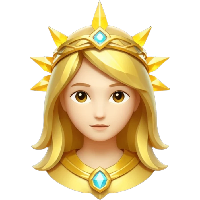 fantasy magic golden halo low poly emoji
