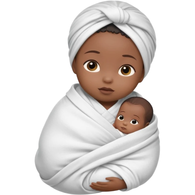 newborn black baby girl in a swaddle emoji