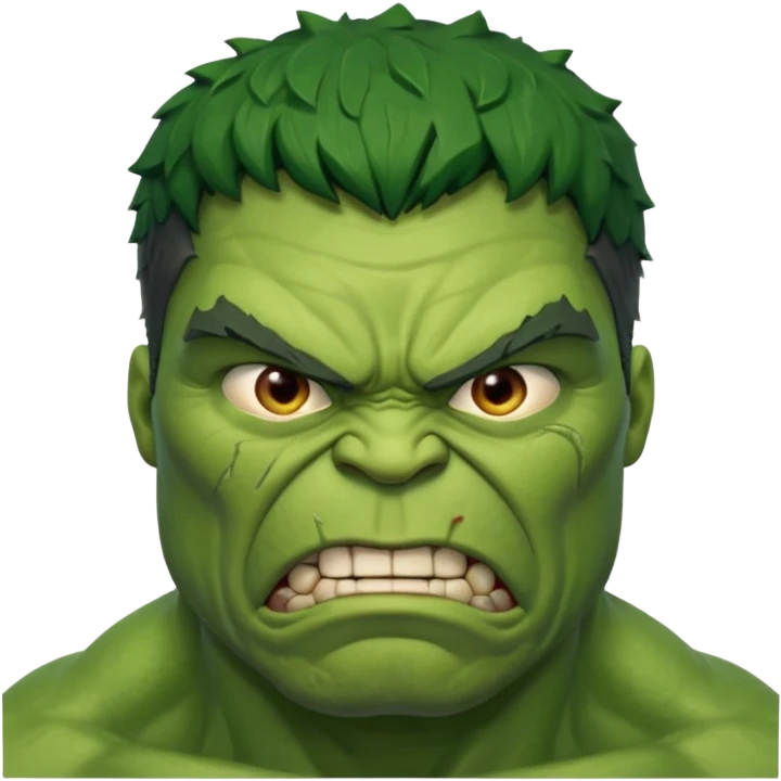 old Hulk  angry  character face only front face different emoji