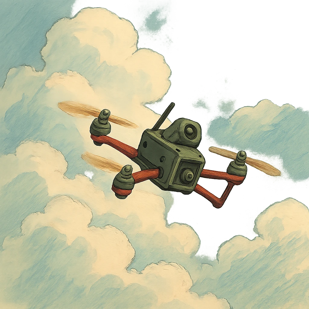 FPV drone flying through clouds emoji
