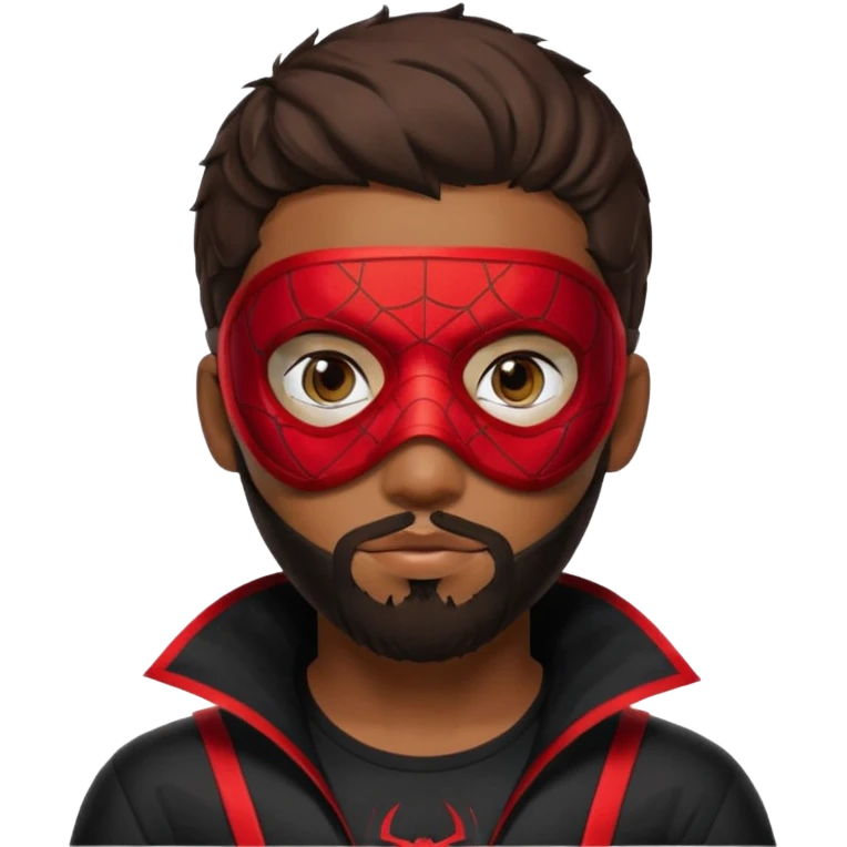 Miles Morales with beard, eye mask, low fade hair cut emoji