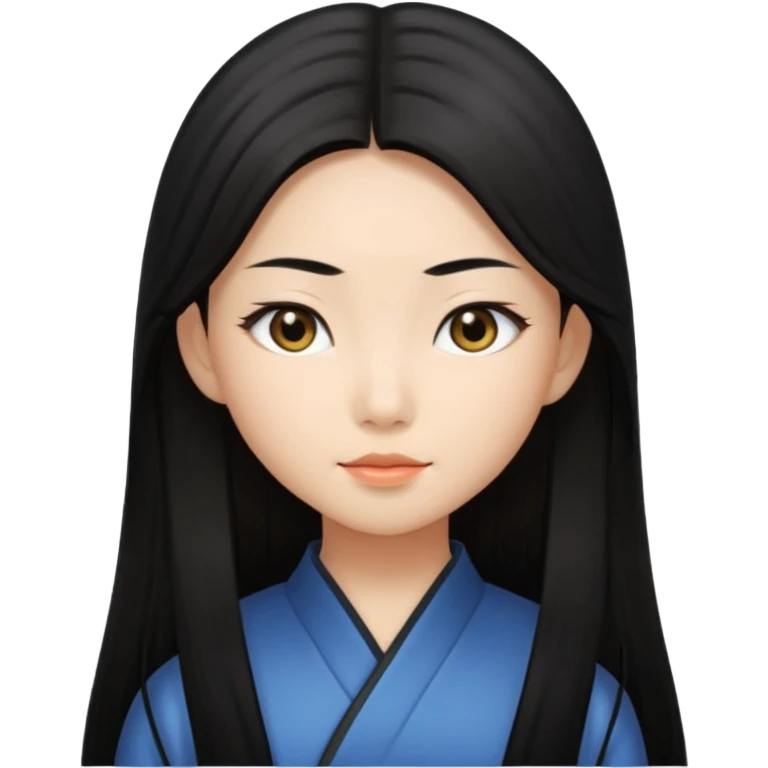 asin girl with black long slick backed hair emoji